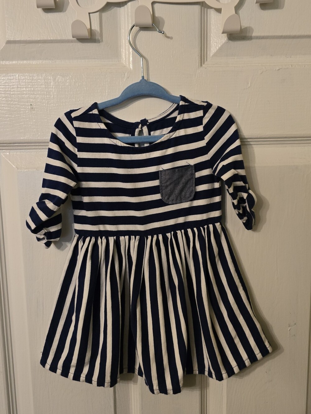 GAP Navy and White Striped Pocket Dress